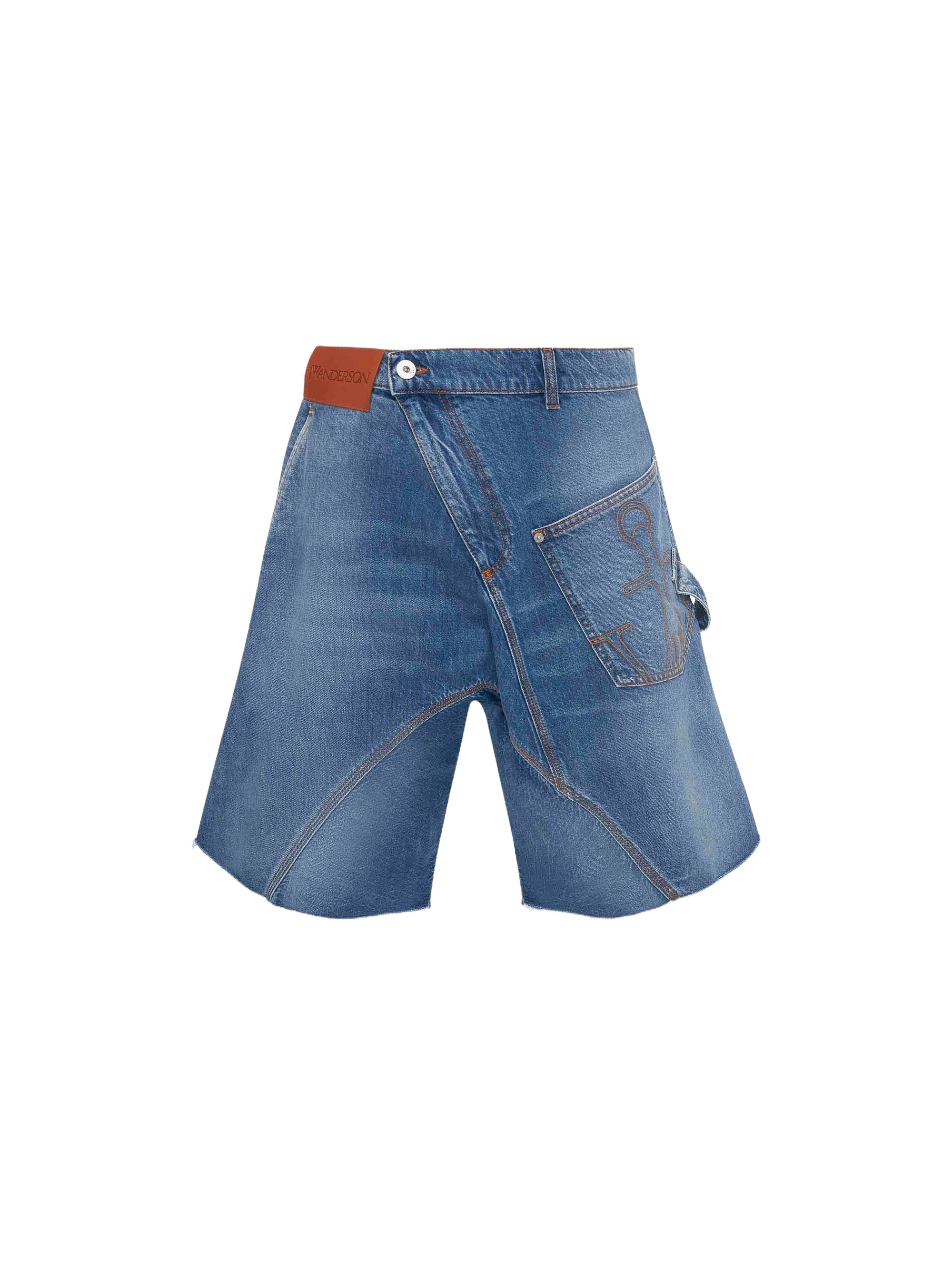 Short taille basse en denim - Light Blue Denim