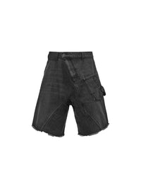 Short asymétrique en denim - Grey