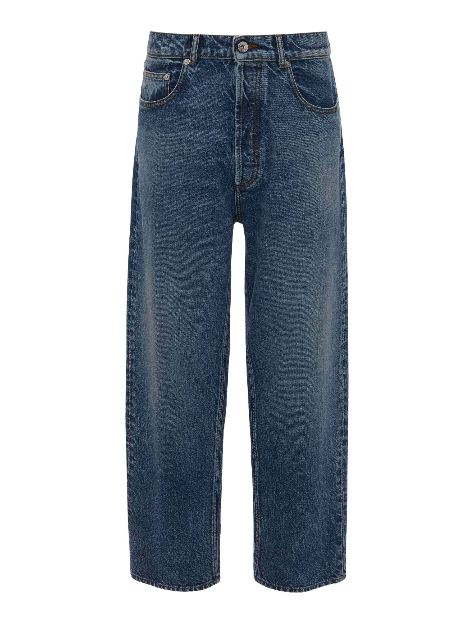 Pantalon court en denim - Mid Blue Denim