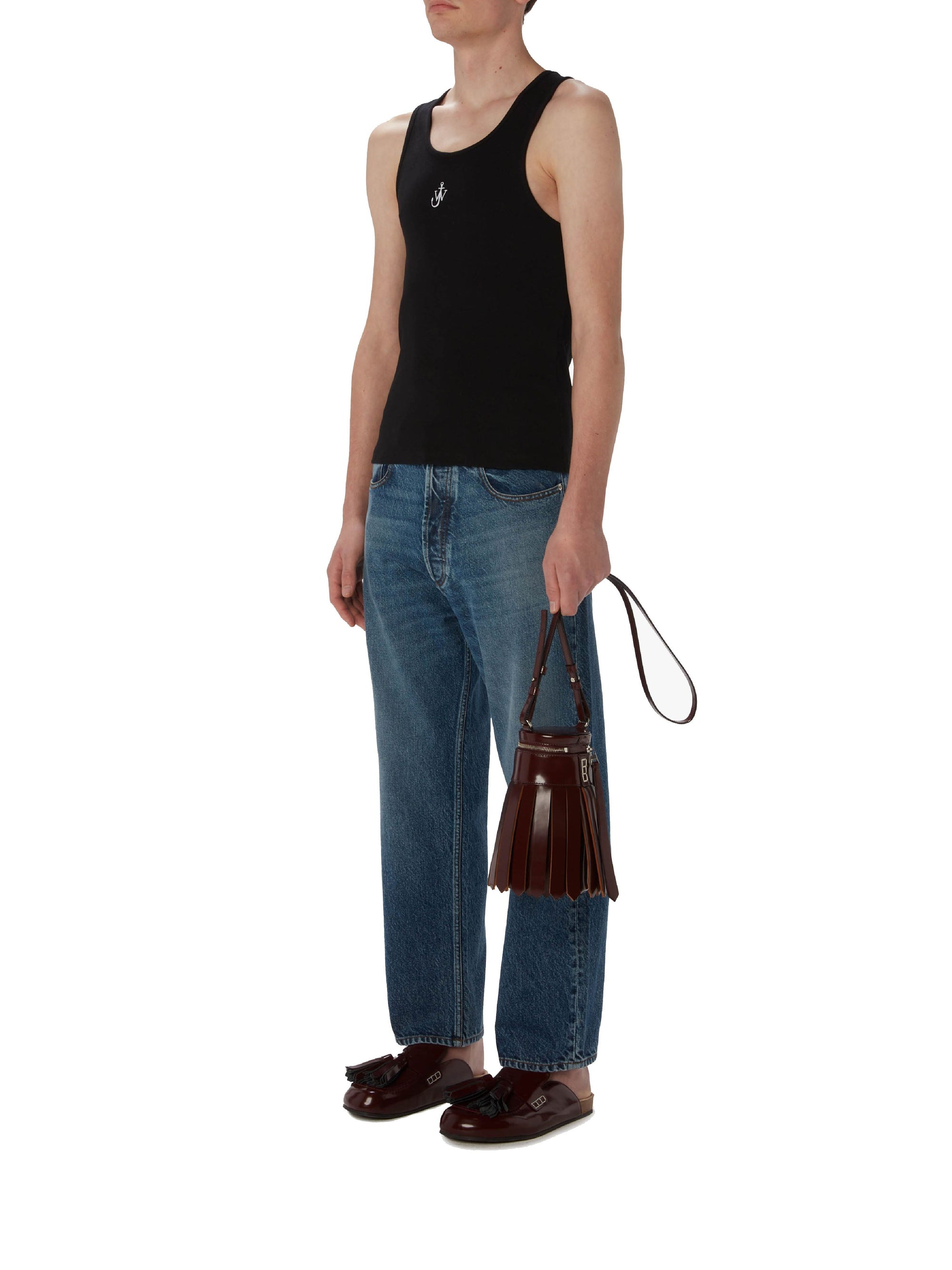 Pantalon court en denim - Mid Blue Denim