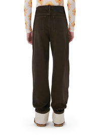 Pantalon retournés contrastés en denim - Smoke