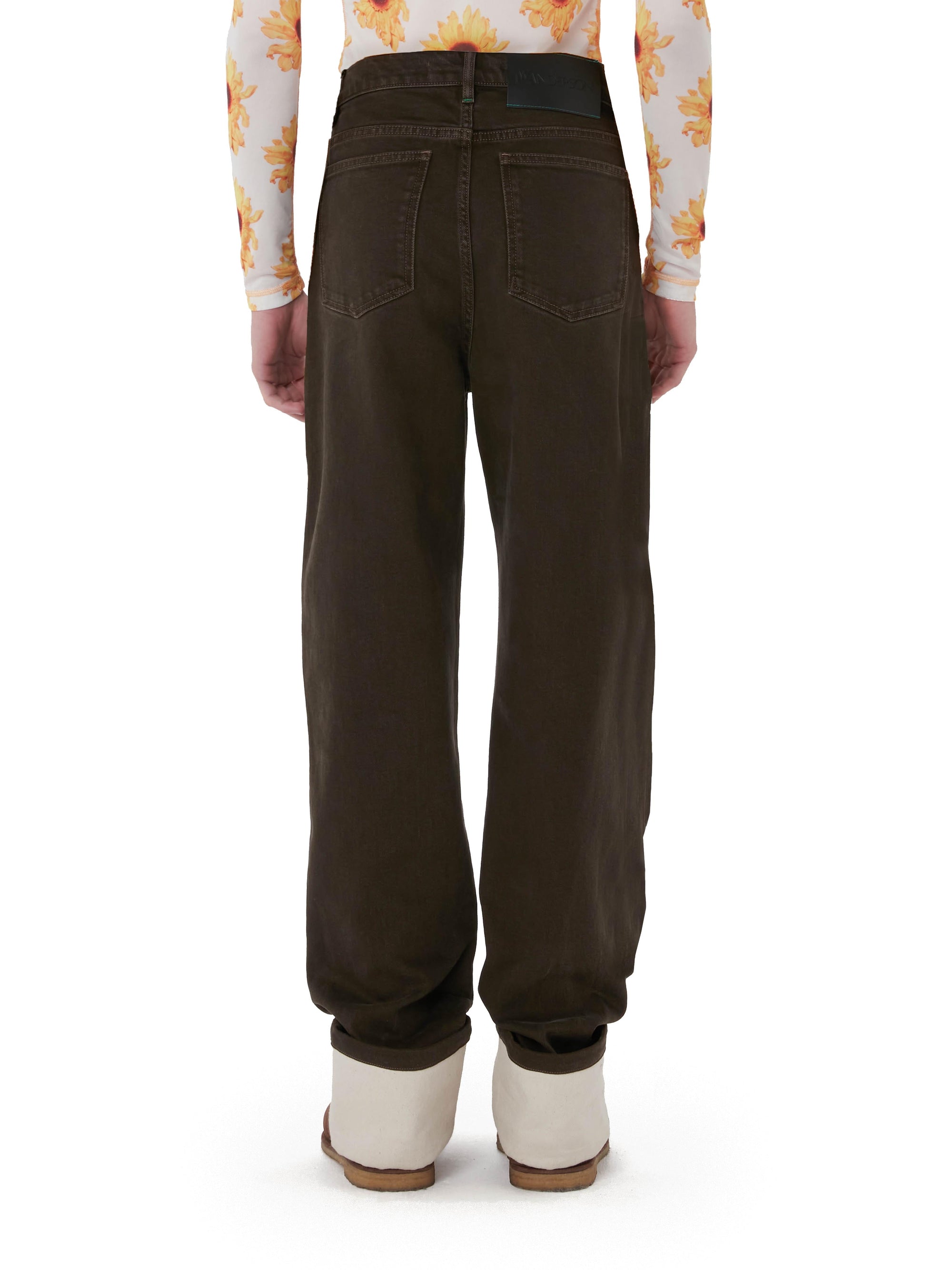 Pantalon retournés contrastés en denim - Smoke