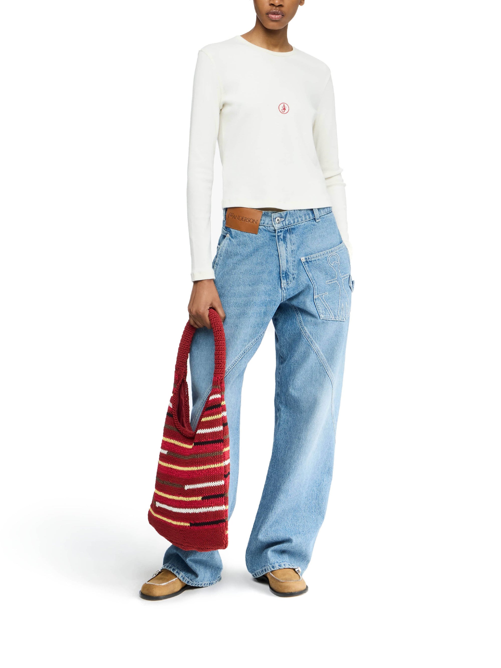 Pantalon taille basse en denim - Light Blue