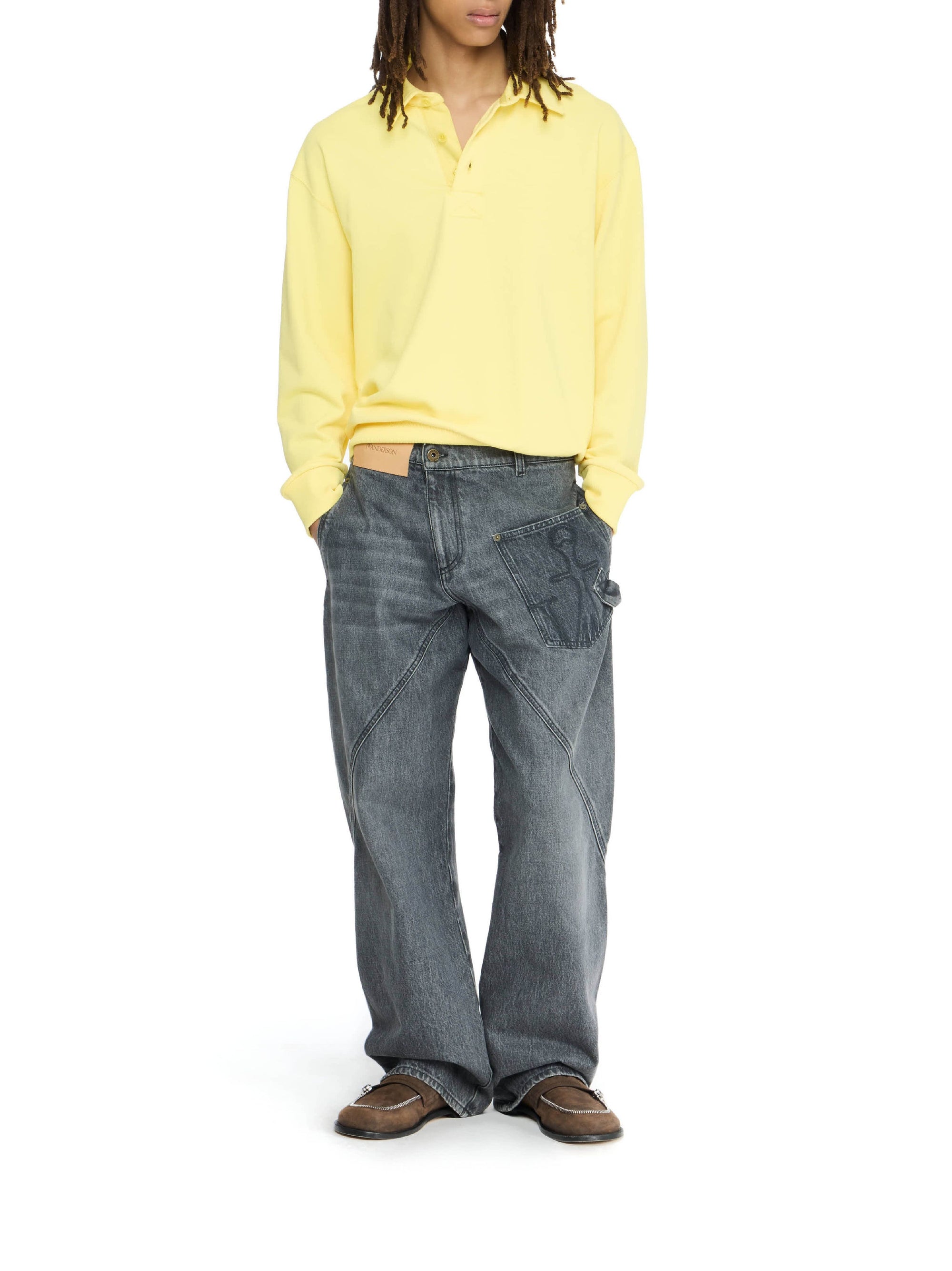 Pantalon taille basse en denim - Grey