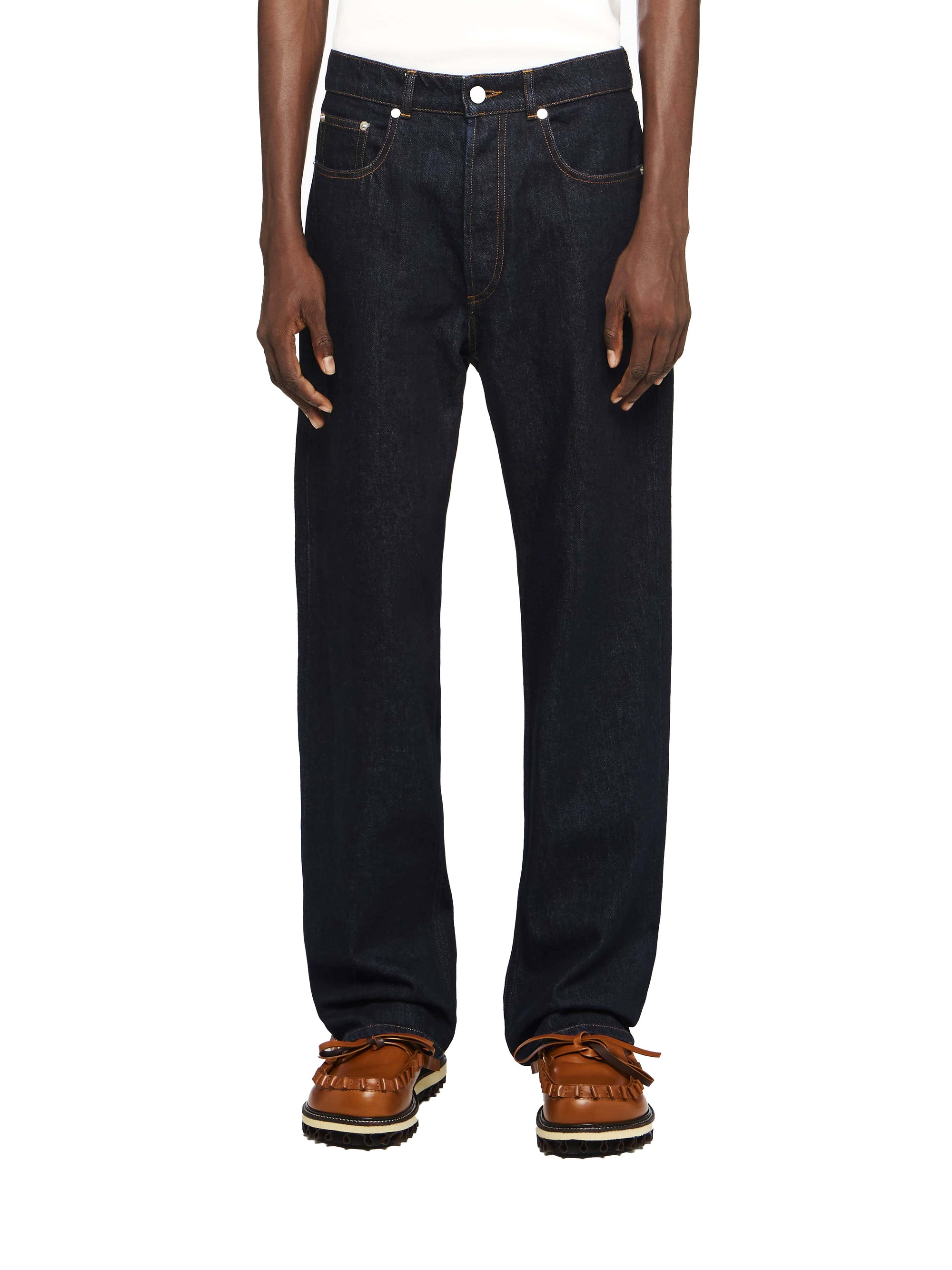 Pantalon À Jambe Droite À 5 Poches - Indigo