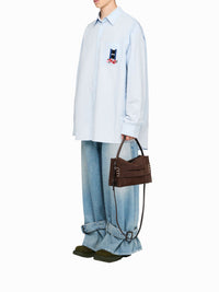 Pantalon large en denim - Light Blue