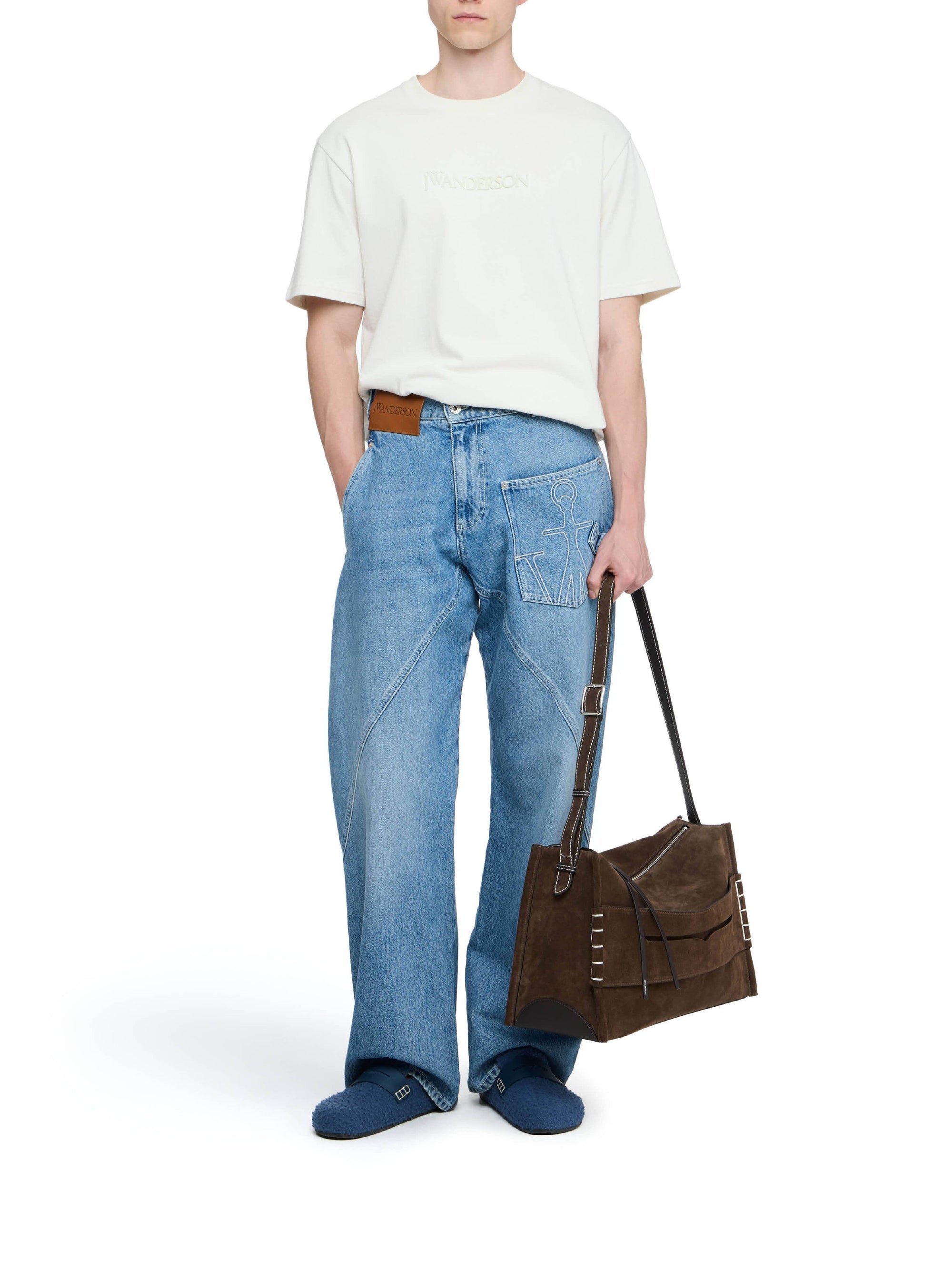 Pantalon taille basse en denim - Light Blue