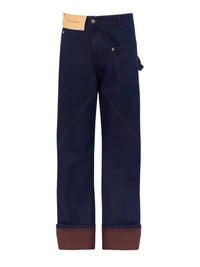 Jeans De Travail Retournés Et Tordus - Blue/Red