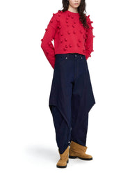 Pantalon large en denim - Blue & Red