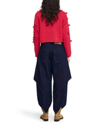 Jeans Sculpturés Courts - Blue/Red