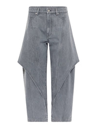 Jeans Sculpturés Courts - Light Grey