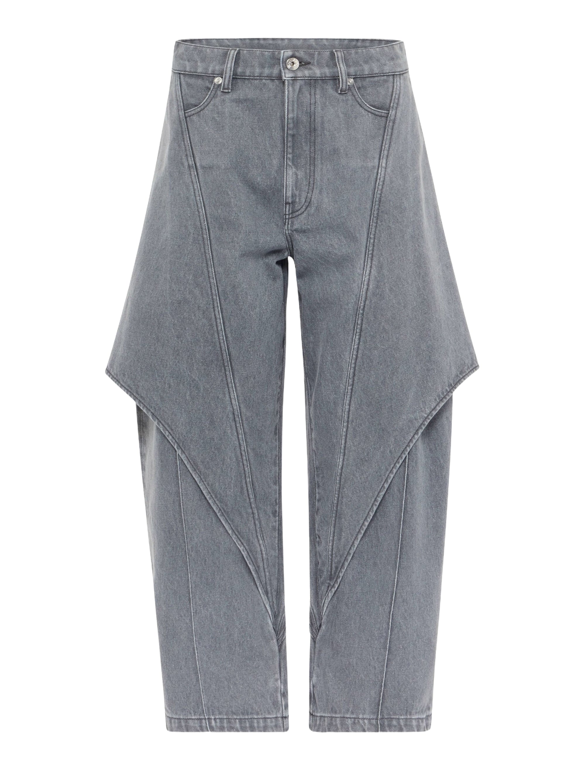 Jeans Sculpturés Courts - Light Grey
