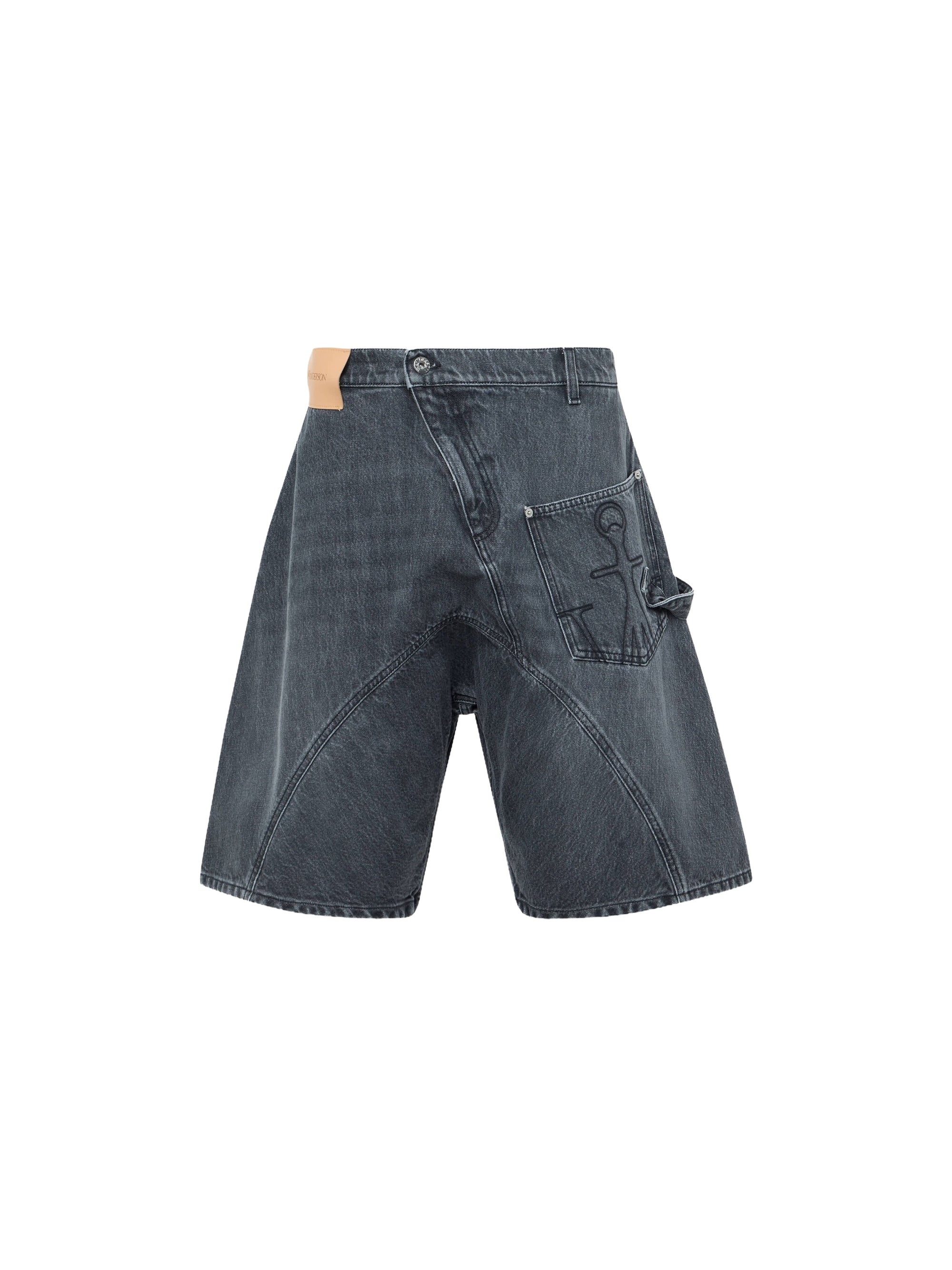 Short taille basse en denim - Grey