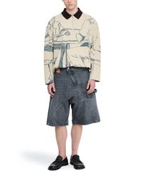 Short taille basse en denim - Grey