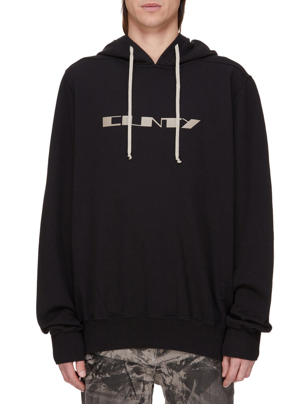 Oversized hooded jumper - Black & Pearl