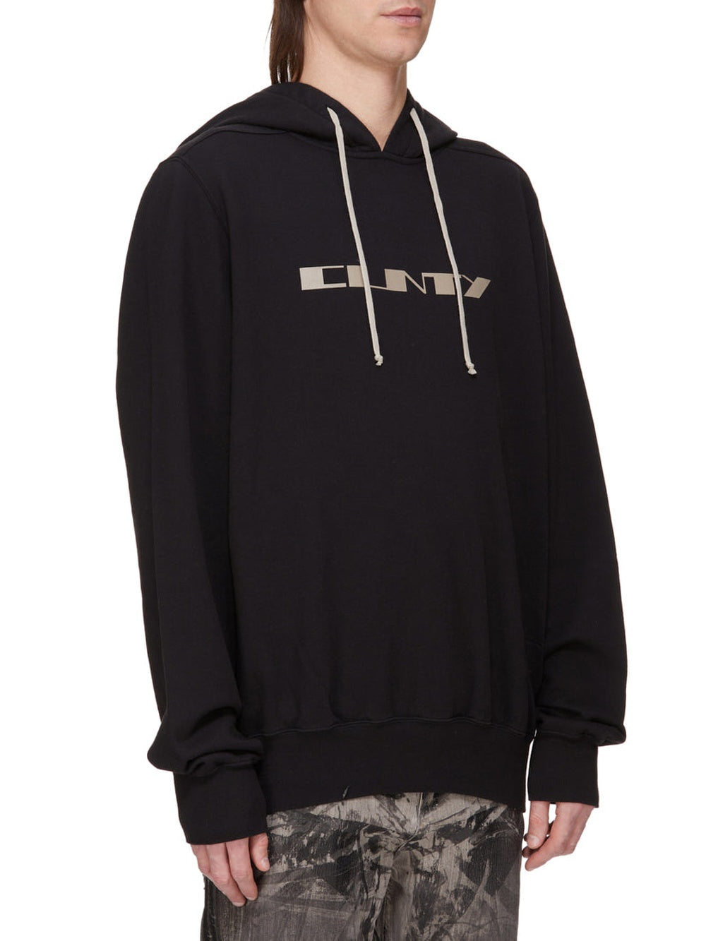 Oversized hooded jumper - Black & Pearl