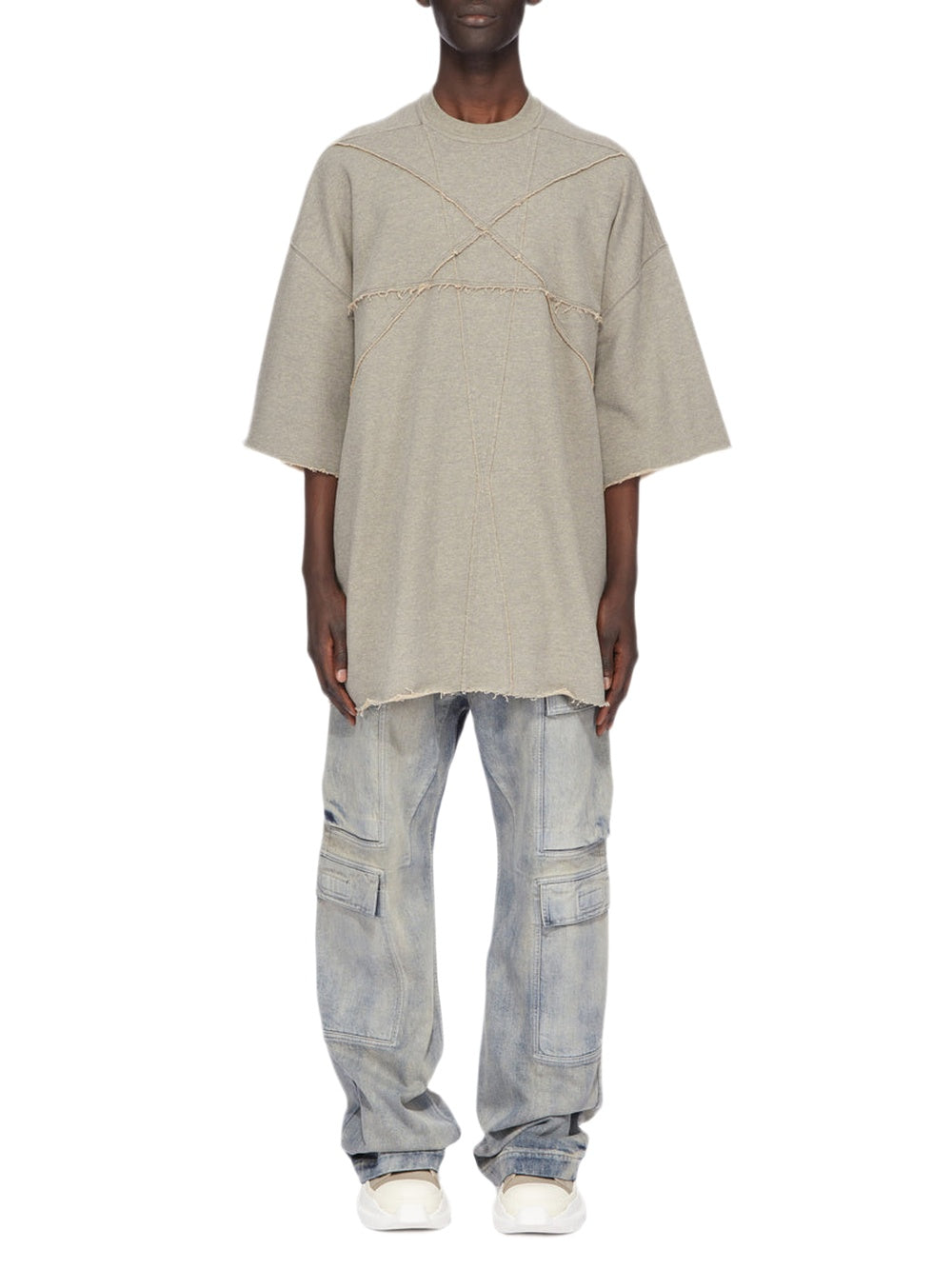 Double cargo jeans in denim - Mineral Pearl
