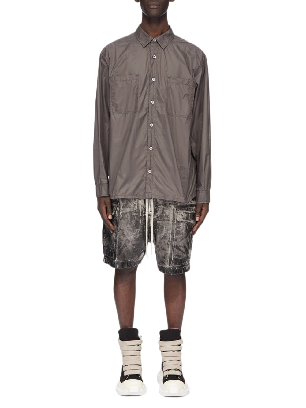Bela denim cargo shorts - Black Washed Foil