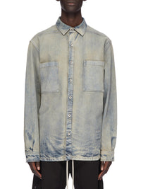 Jumbo denim overshirt - Mineral Pearl