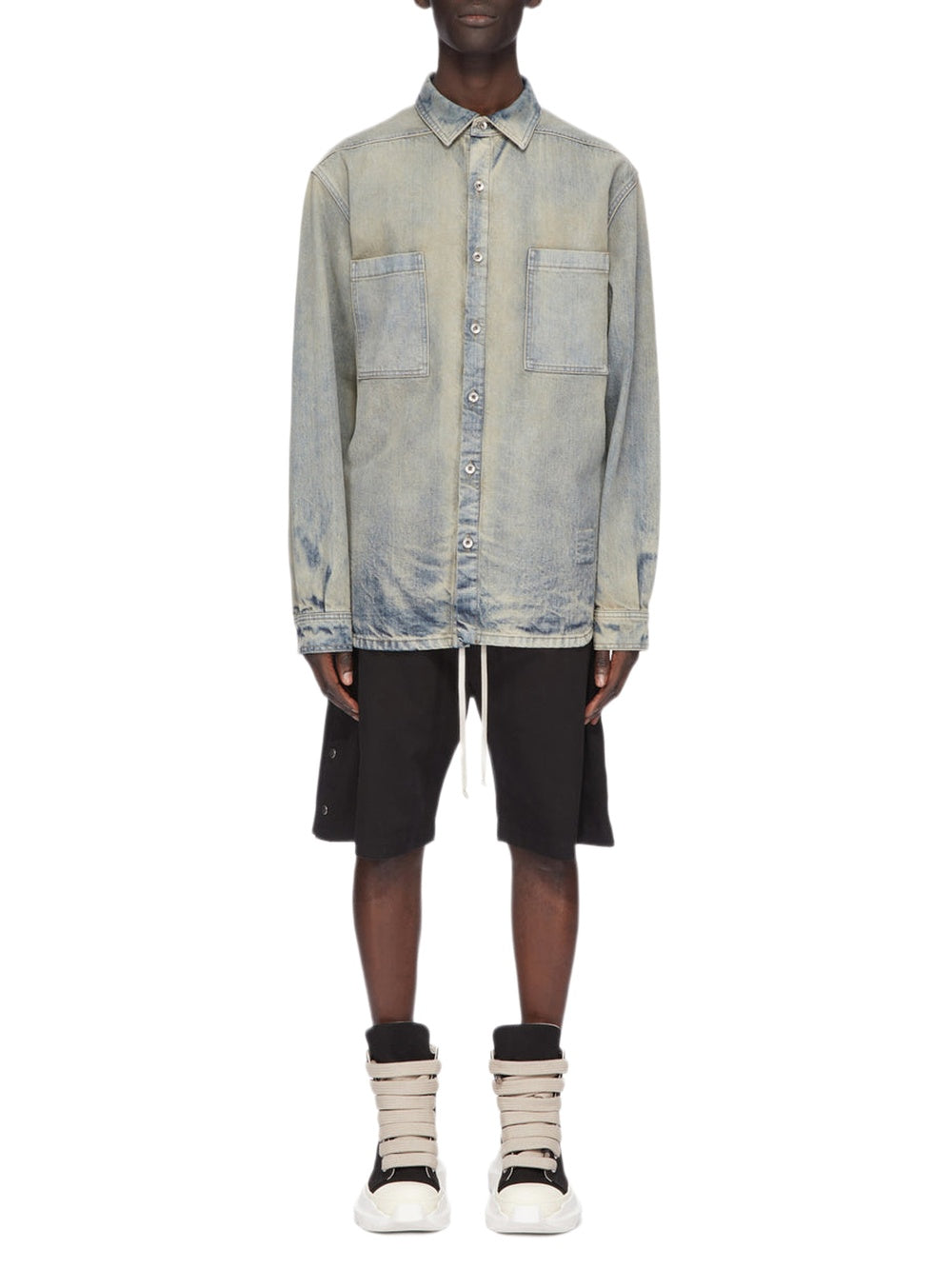 Jumbo denim overshirt - Mineral Pearl