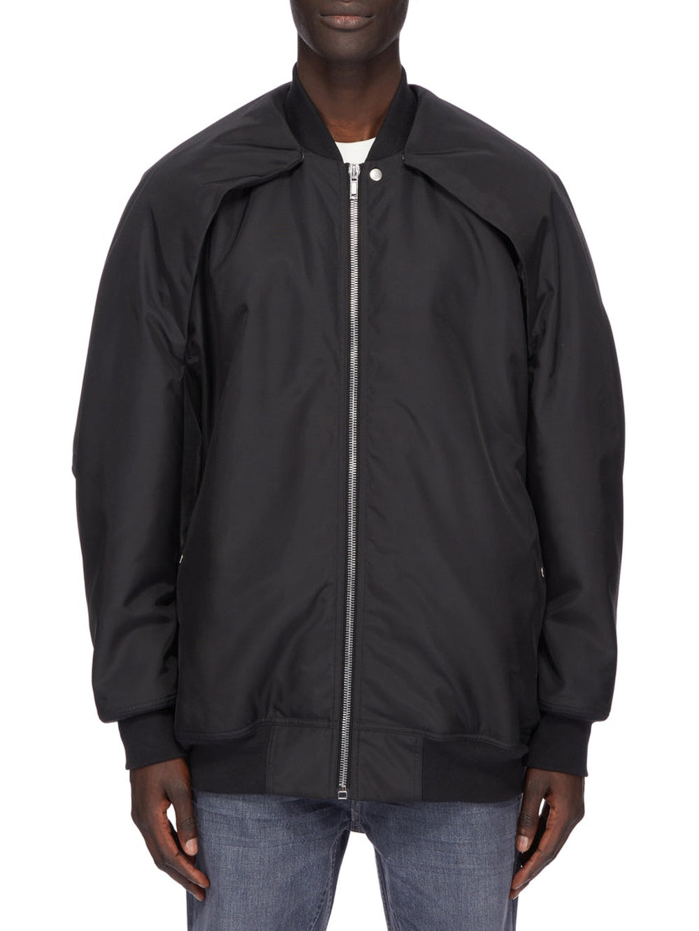 Peter Flight Convertible Jumbo Bomber Jacket - Black