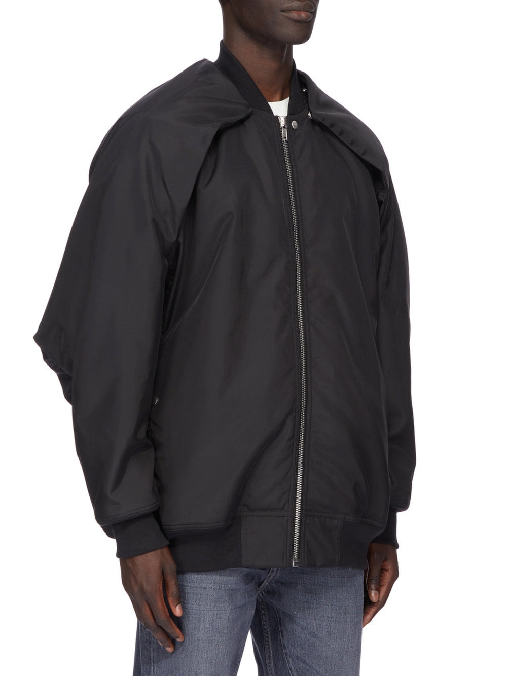 Peter Flight Convertible Jumbo Bomber Jacket - Black