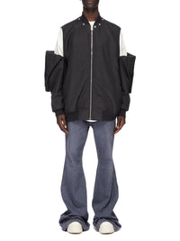 Peter Flight Convertible Jumbo Bomber Jacket - Black