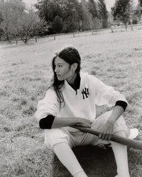 Sweat à capuche zippé Heritage Yankees Serif - Blanc/Bleu marine