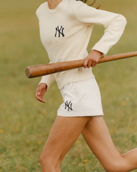 Pull en maille Heritage Yankees Serif - Écru/Bleu marine