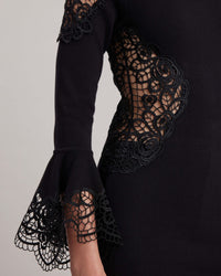 Robe Duke à manches longues en dentelle - Black