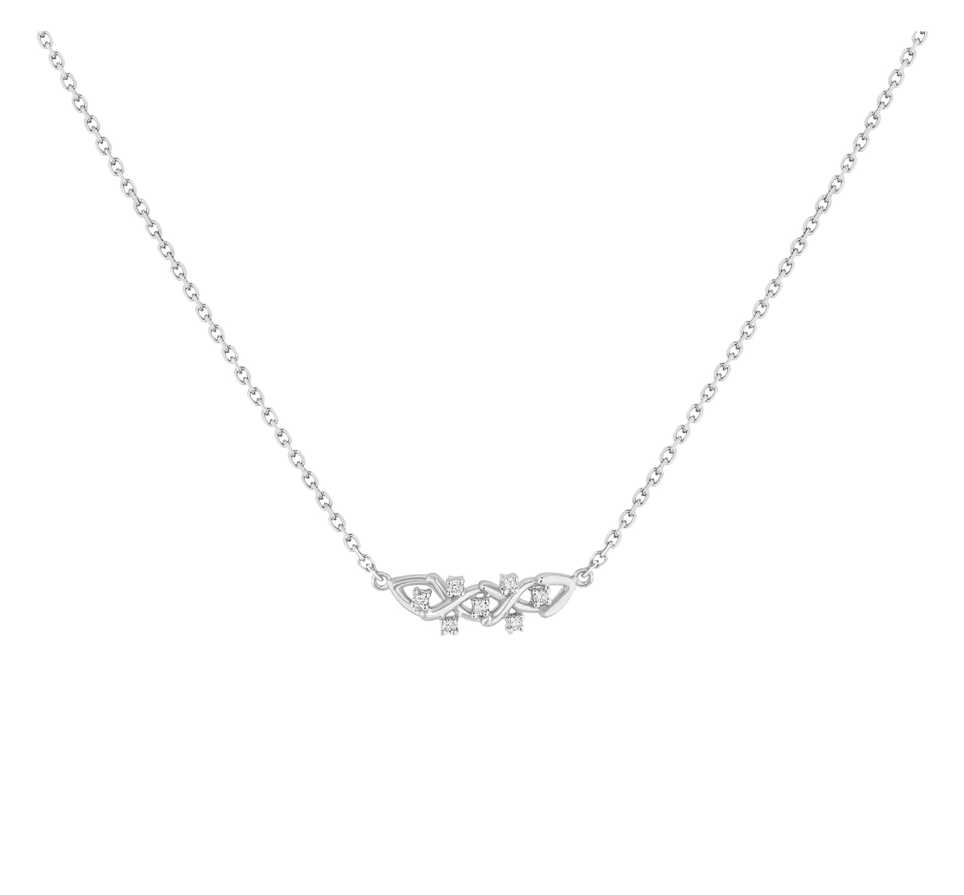 Collier Dunaway en or blanc 18K sertie de diamants - Or blanc