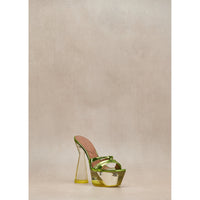 Sienna 130 leather mules - Chameleon green