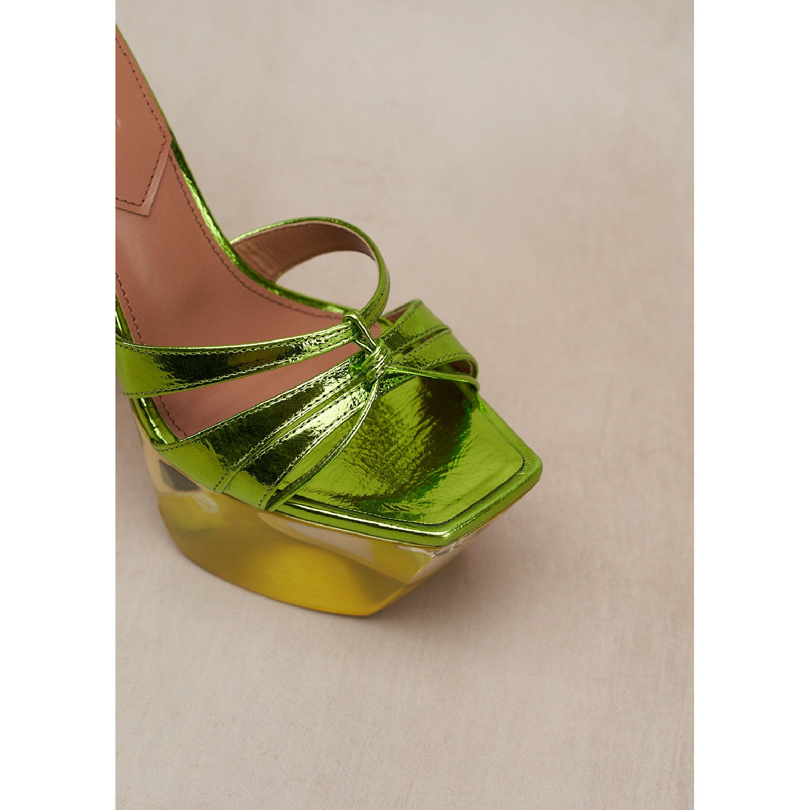 Sienna 130 leather mules - Chameleon green