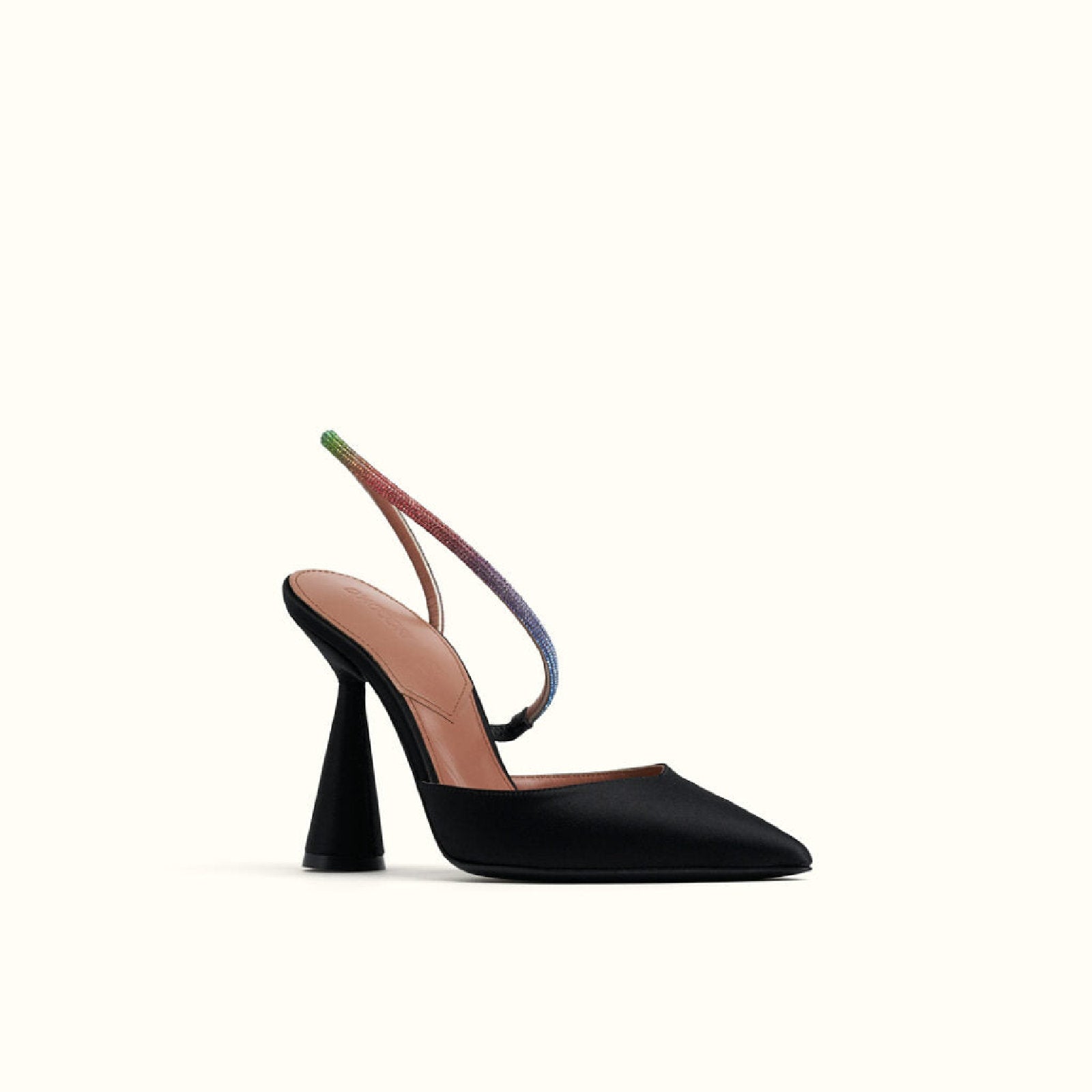 Saturn 90 Slingback - Black satin