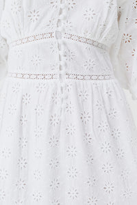 Robe Daphne à broderie - White