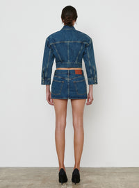 Denim Crop Jacket - Indigo