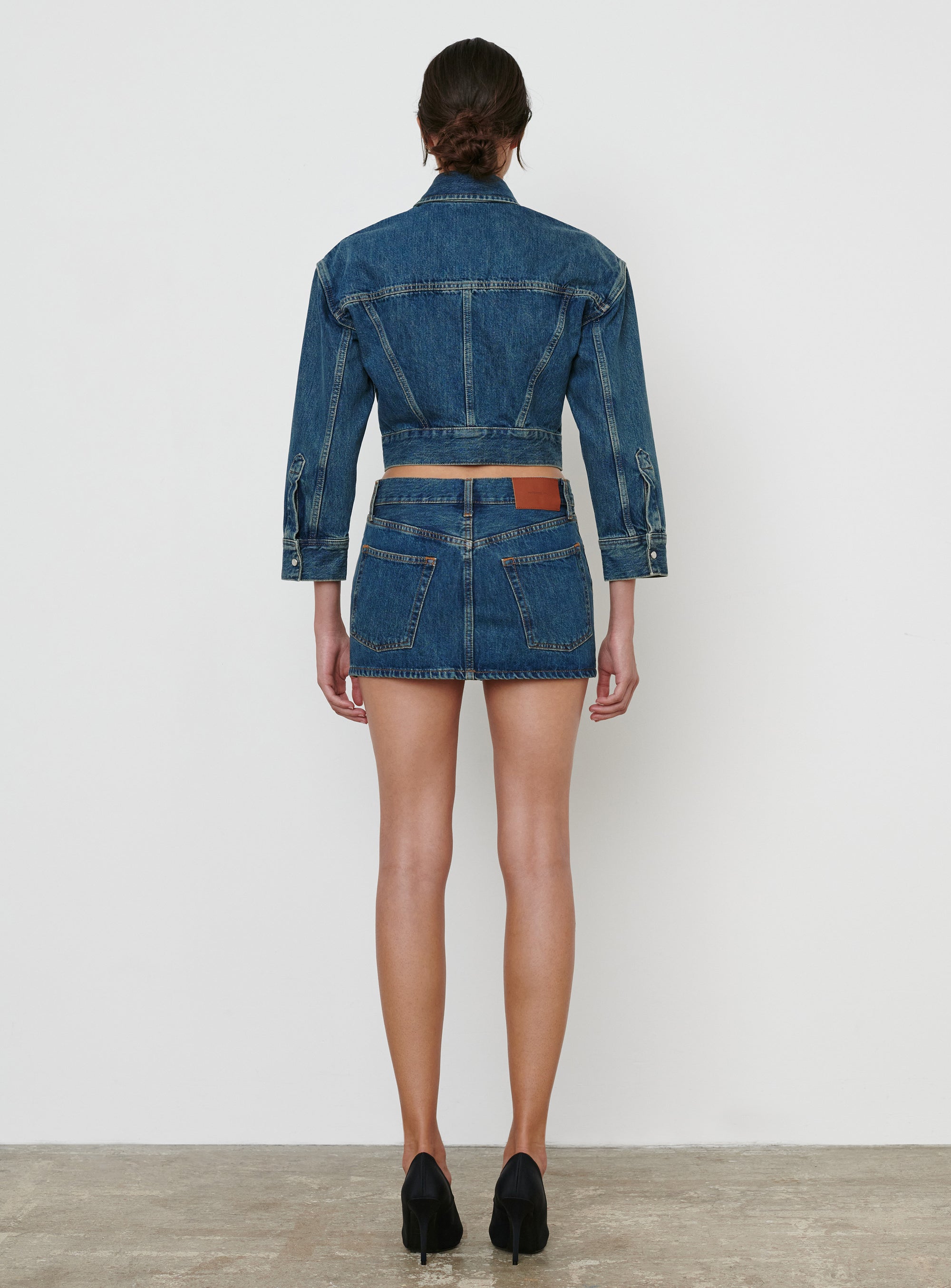 Denim Crop Jacket - Indigo