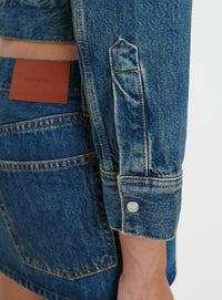 Denim Crop Jacket - Indigo