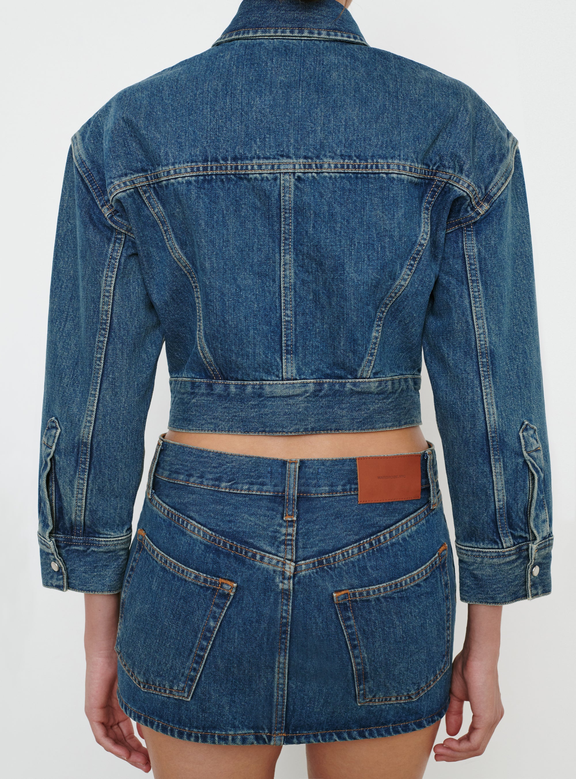 Denim Crop Jacket - Indigo