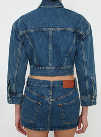 Denim Crop Jacket - Indigo