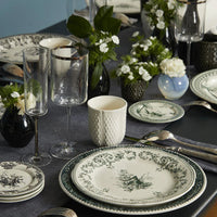 Set de 4 Assiettes à dessert Les Dépareillées Fleurs - Vert