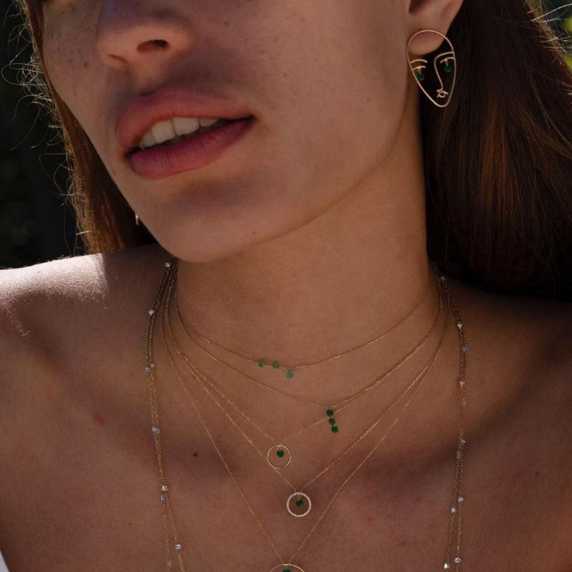 2qty RELIQUAT 580€/ QTY IN : 2-QTY OUT : 0- ST : 0% // Piercing simple avec un petit visage-Jaune