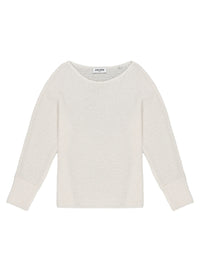 Pull ample manches oversize en laine - Blanc Cassé
