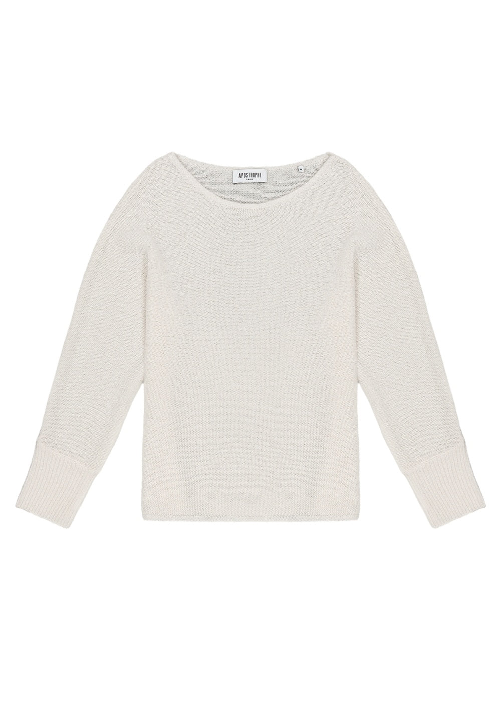 Pull ample manches oversize en laine - Blanc Cassé