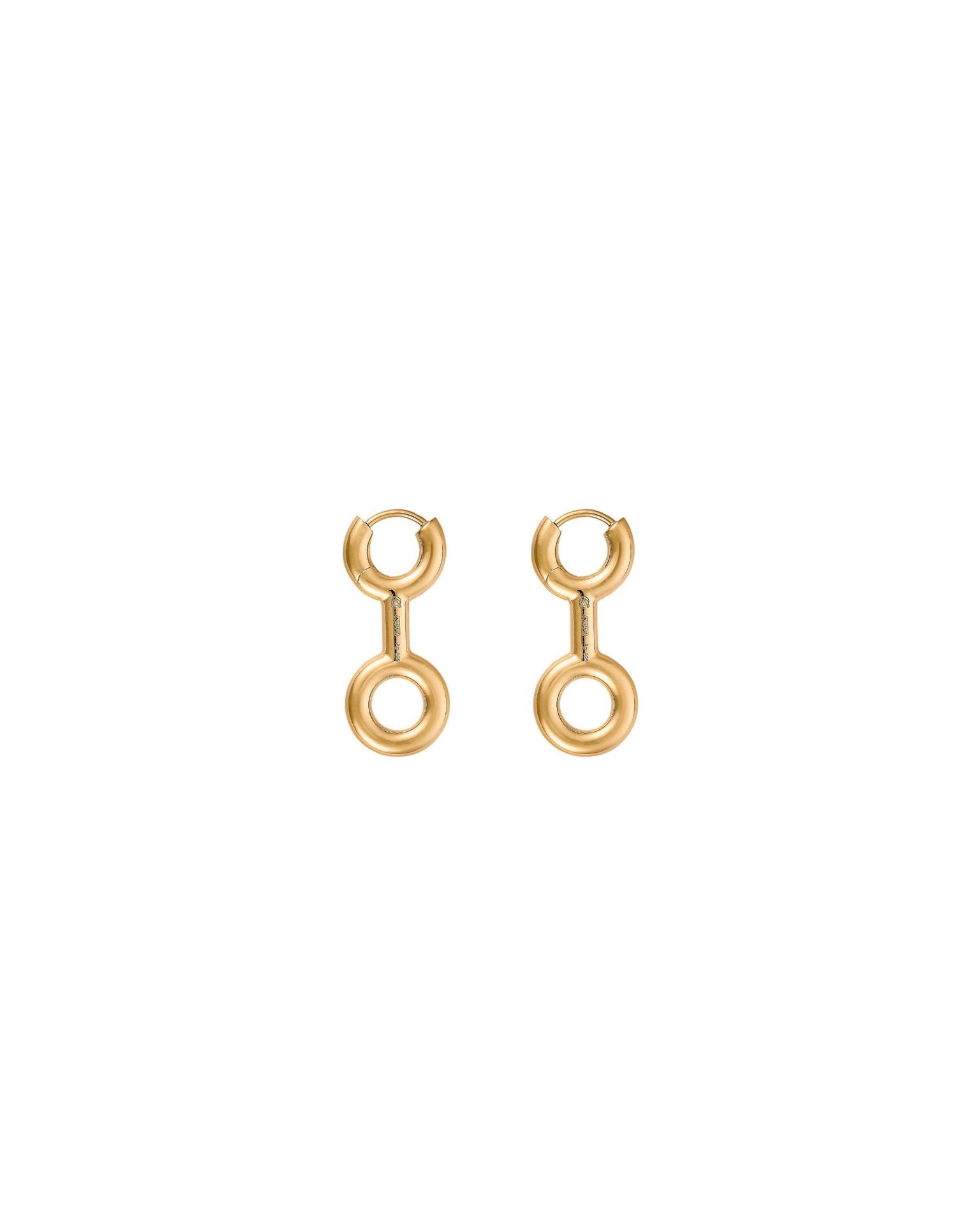 Boucles d'oreilles Binary Chain en vermeil - Or & argent