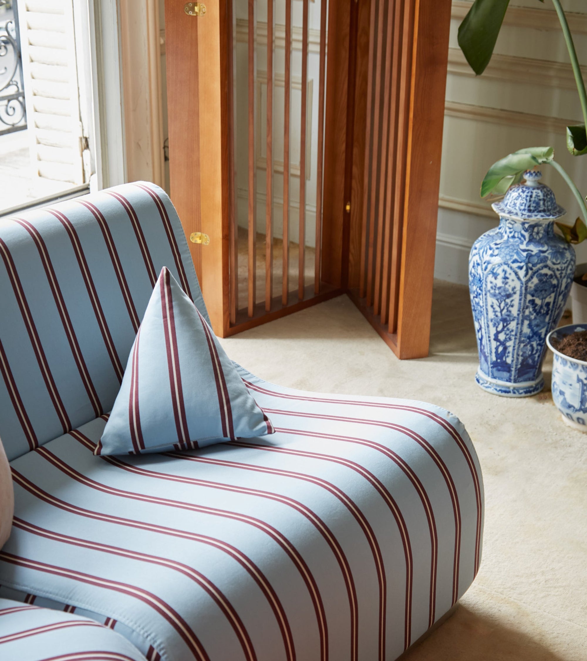 Coussin Divino - Bleu Et Bordeaux