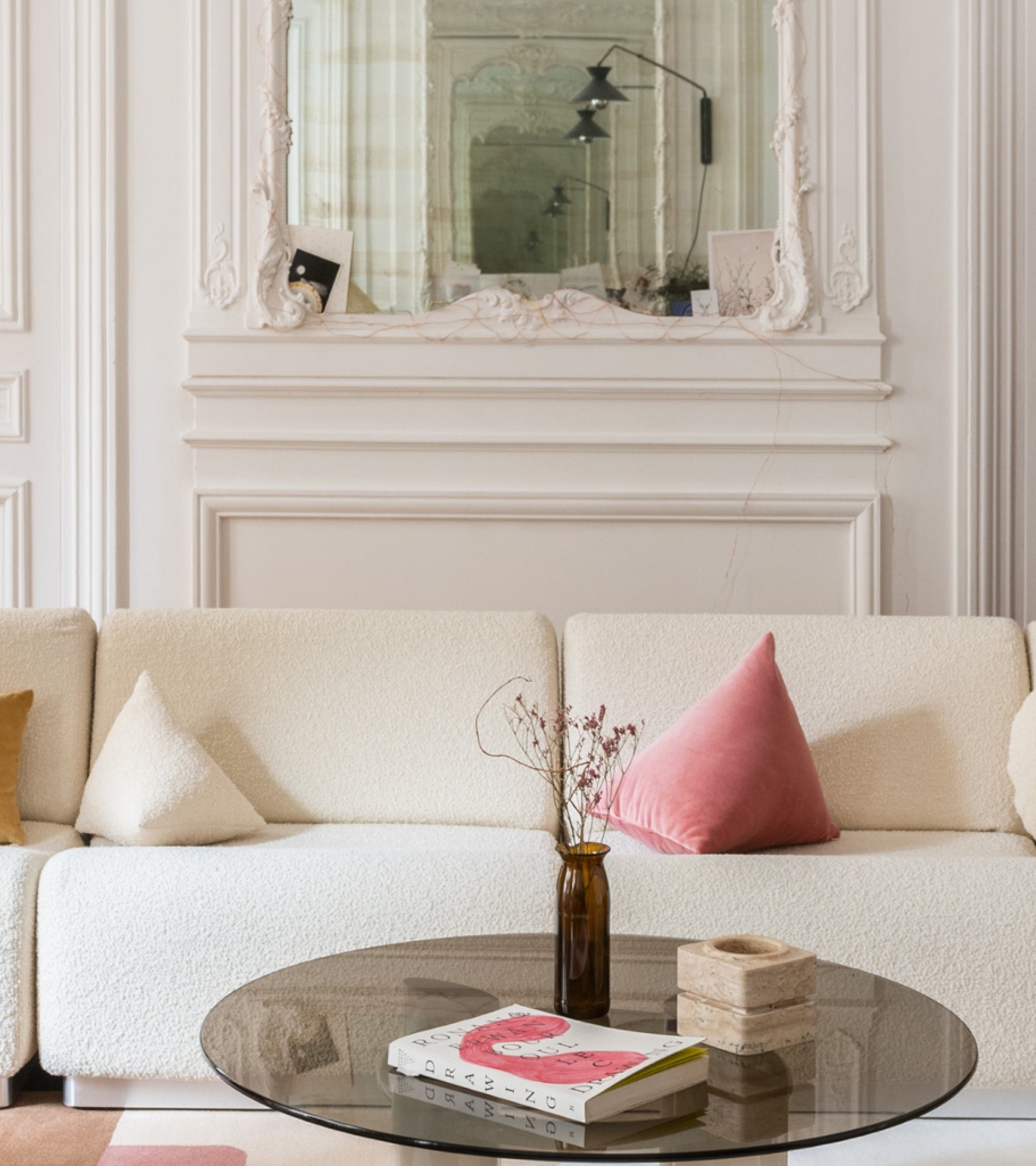 Coussin Divino en velours - Rose