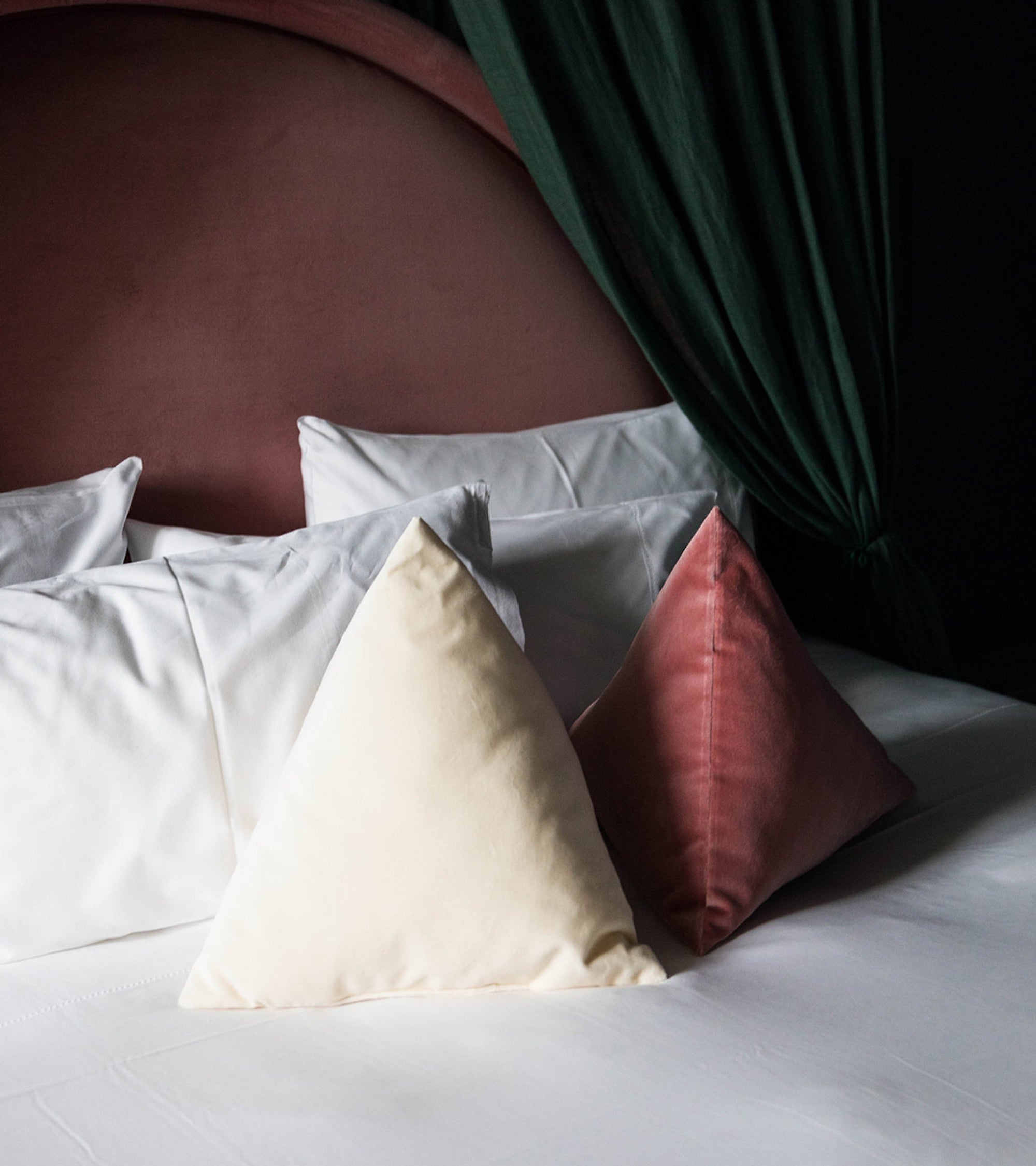 Coussin Divino en velours - Blanc crème