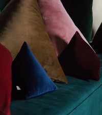 Coussin Divino en velours - Bleu marine