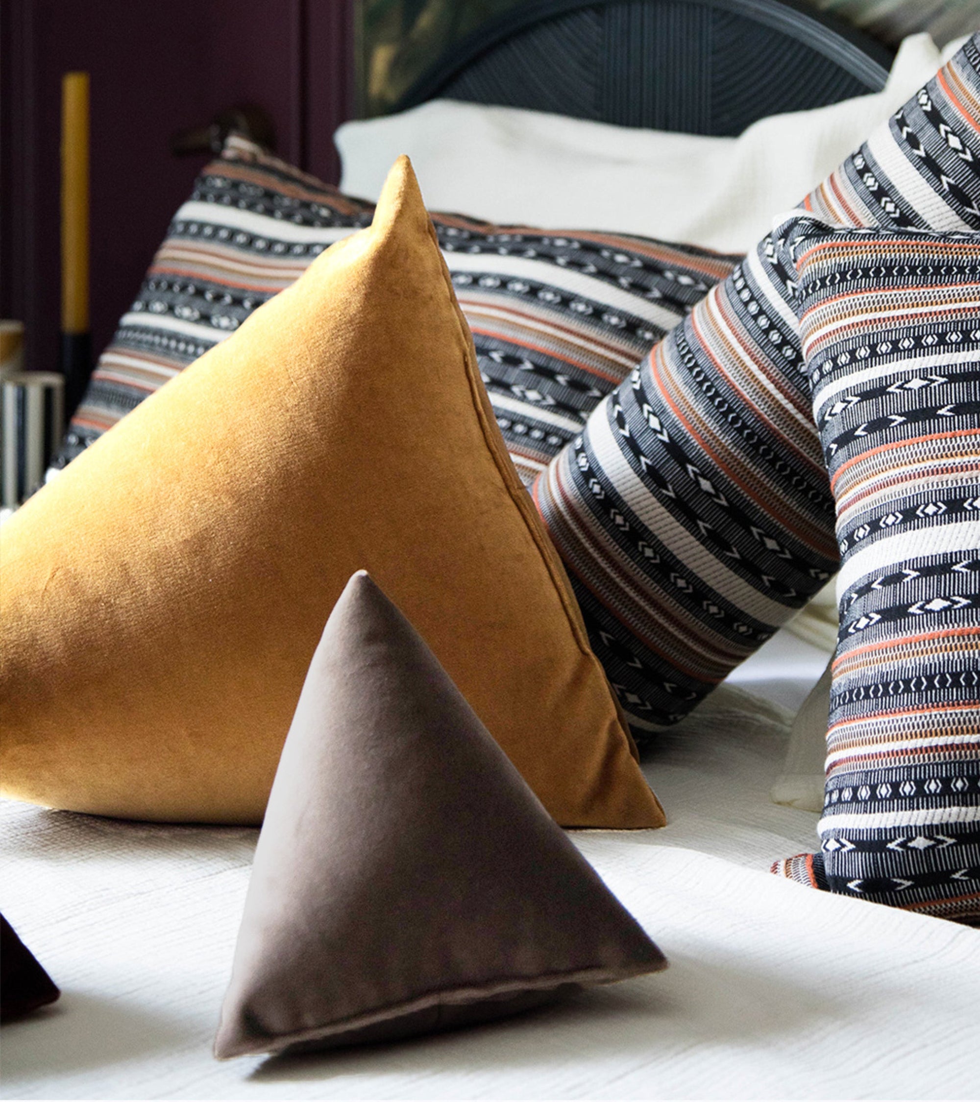 Coussin Divino en velours - Gris